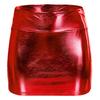 Club Show Sheath Skirt Slim Fit Glossy Smooth Surface Solid Color Mid Waist Clubwear Faux Leather Stage Performance Nightclub Mini