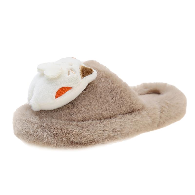 Fashion 2025 NEW Slippers Women's Thick Bottom Cotton Slippers Fashionable All-Weather Fur Slippers Autumn Winter Wear