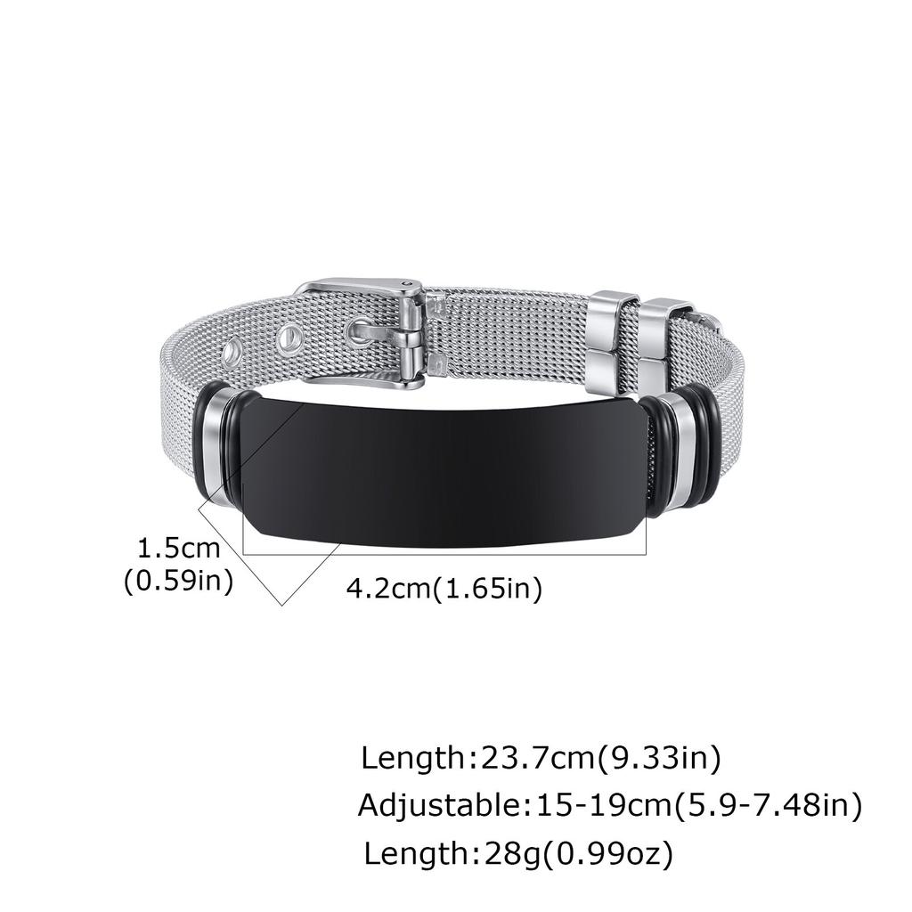 Free Custom Strap Bracelet for Teenager Boy,Back to School Season Contact Number ID Wristband,Stainless Steel Jewelry Gift