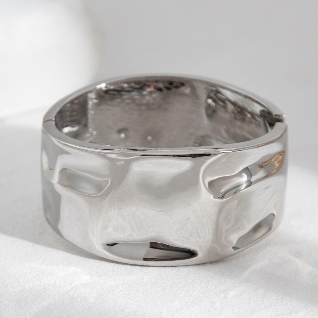 Ingemark 4 Styles Exaggerated Punk Geometric Large Open Spring Bangles Women Chunky Heavy Metal Cuff Bracelet Men Jewelry Gift
