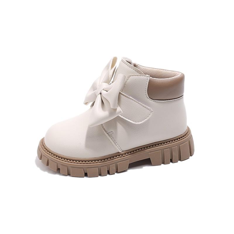 Girls Boots Bow Kids Fashion Buckle Cool Solid Color Toddler Girls Shoes Children Casual Boots Versatile Spring New Simple