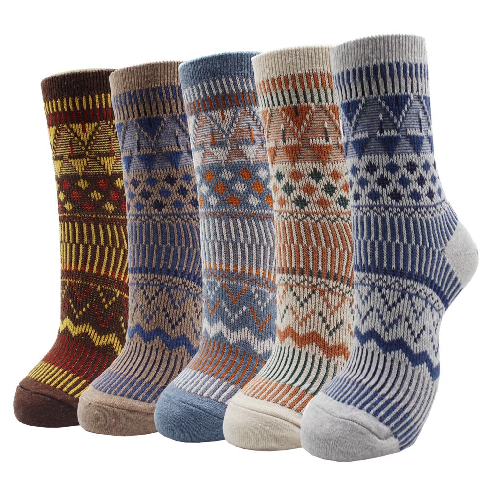 5 Pairs New Autumn and Winter Thicken Warm Men Wool Socks Pure Color Ethnic Imitation Mink Cashmere Casual Men Socks