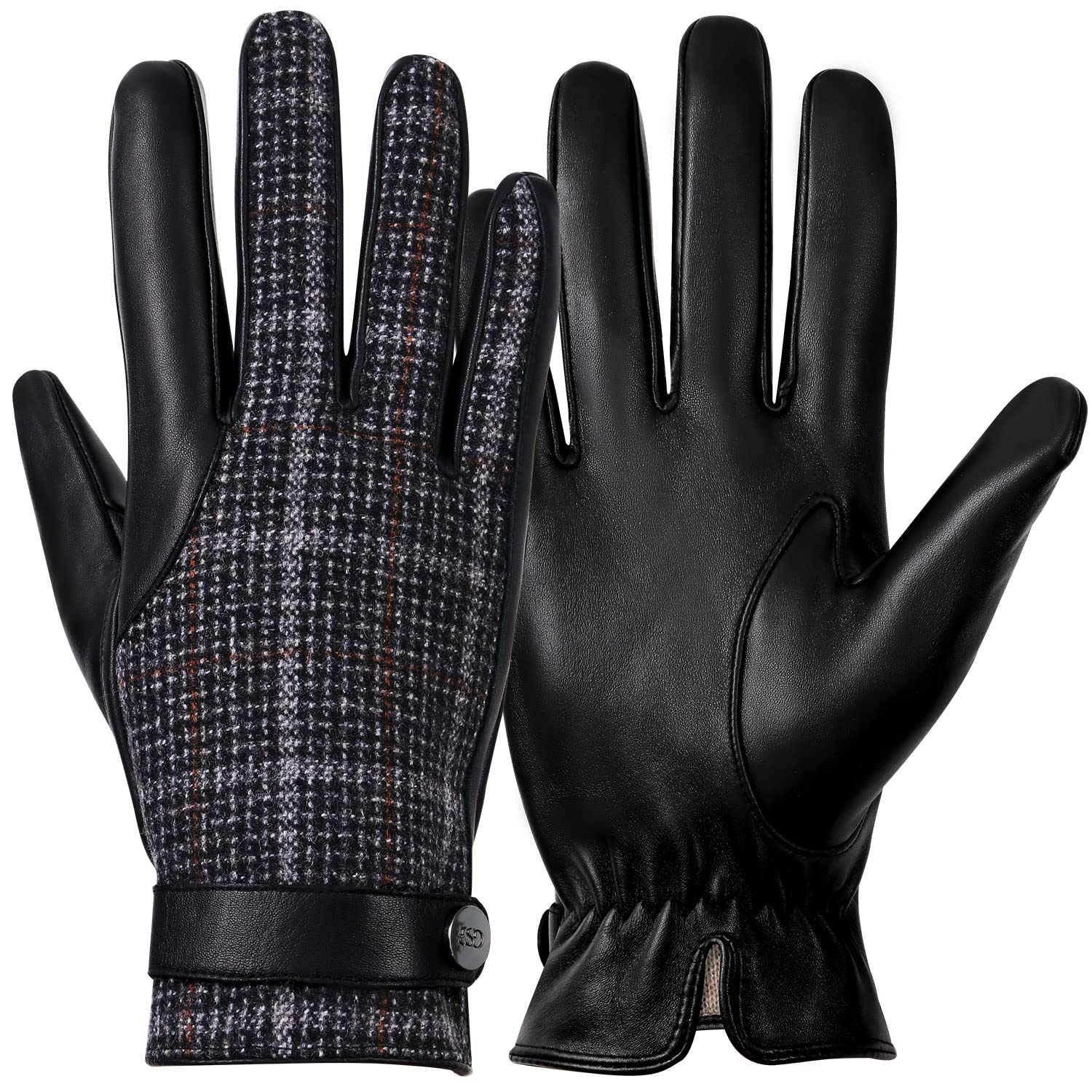 

GSG Кожаные перчатки для смартфона для холодной погоды для вождения с кашемиром Популярные зимние перчатки для и Роскошный продукт 1086 Мужские перчатки, Защита,