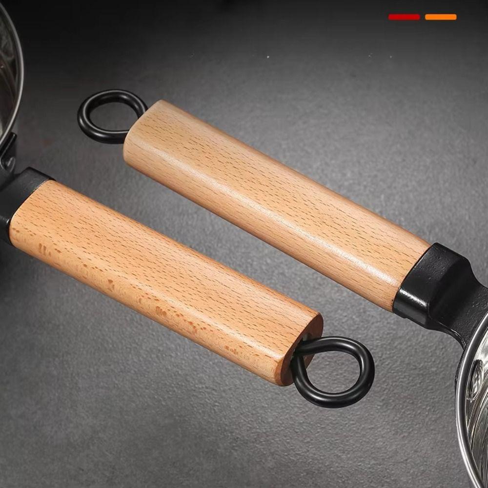 Multipurpose Water Scoops Wooden Handle Water Spoon Small Saucepan Soup Ladle  Kitchen Cooking