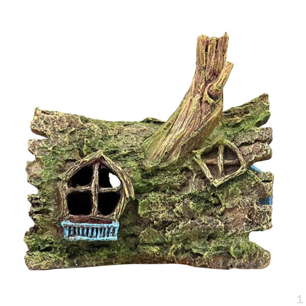 

Aquarium Decorations - Resin Tree House Cave Ruins Crafts for Fish