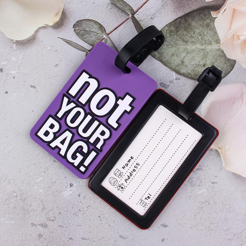 3D Letter PVC Luggage Tag with Boarding Pass Lanyard for Suitcases