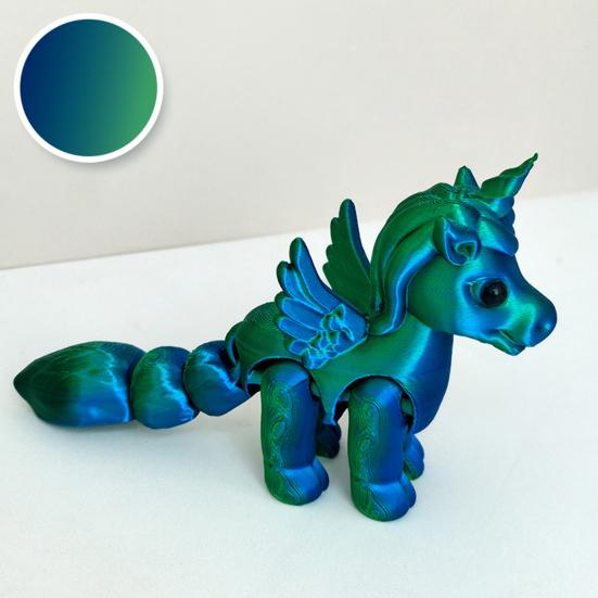 Ruchome stawy Figurka latającego konia Drukowana 3D Statuetka latającego kucyka Redukcja stresu Zabawka Fidget Edukacyjny Model zwierzęcia Ozdoba dekoracyjna na biurko