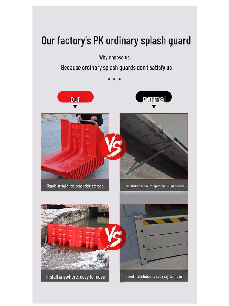 ABS Resin Water Barrier: Fire Prevention, Flood Control, and Flood Prevention, 70x52+68, 1 Meter
