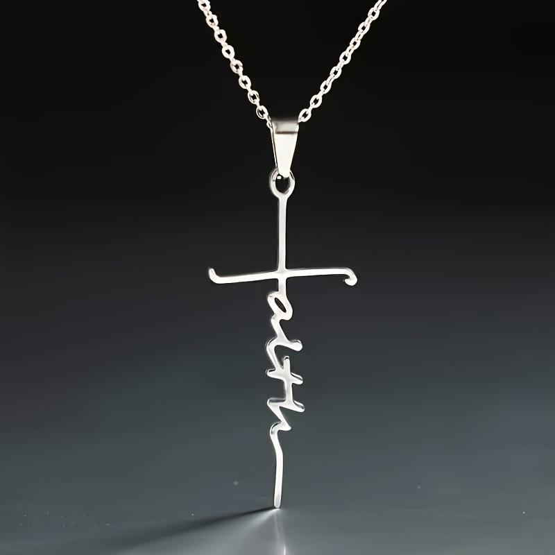 Fashion Style Cross Pendant for Men and Women European and American Simple Personalized Cross Necklace Fashion Style 1Pcs серебряный