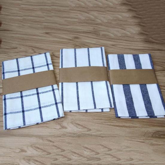 Podkładki kuchenne na stół z lnu i bawełny w paski, serwetki, podkładki pod kubki