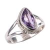 Bague en argent sterling massif 925 avec pierre précieuse améthyste rose naturelle S.8 E3O60