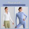 Cardigan Corto da Donna a Manica Lunga con Collo Alto e Vestibilità Slim - Perfetto per Yoga Autunnale, Corsa e Fitness