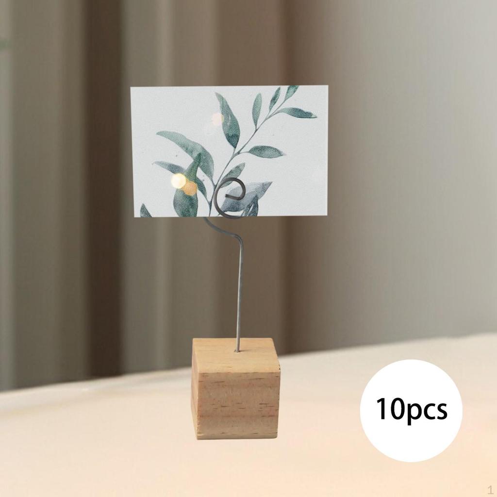 10 Stück Tischbildklemmen mit Holzfuß für Abschlussfeier und Essen