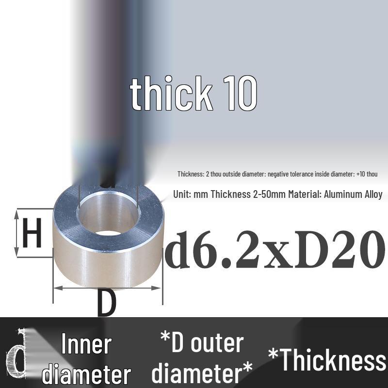 Außen-Ø 20mm Aluminiumlegierung Flache Unterlegscheibe Abstandshalter mit M6/M8/M10/M12 Innenloch - Metallwellenbuchse Isoliersäule.