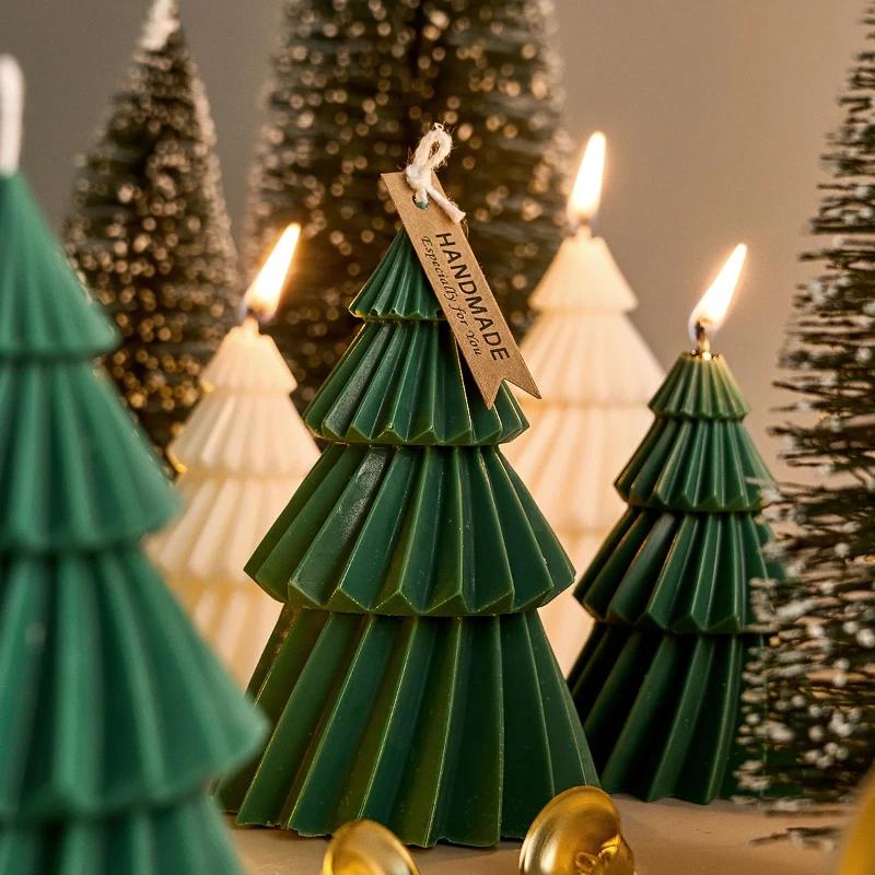 2026 Latest Models Christmas Tree Silicone Candle Mold DIY Handmade 3D Tree Shape Aromath Soap Ornaments Mold Craft Gifts Making