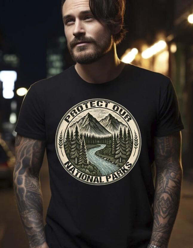 Защити наши национальные парки Черная футболка, S-5XL Унисекс футболка XL