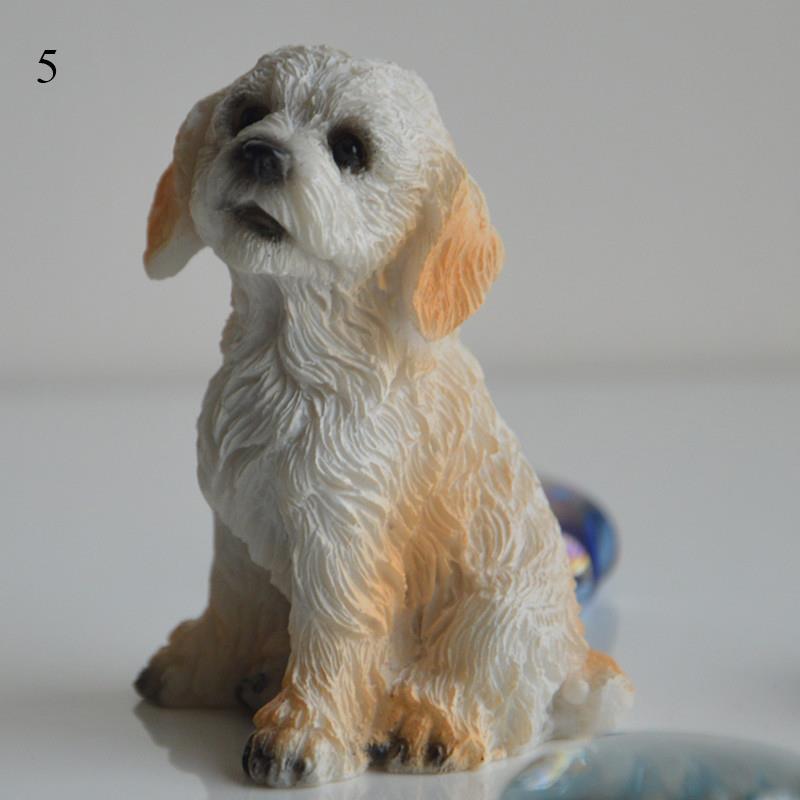 Mini Cute Vivid Dog Figurine Home Decor Simulation Mini Dog Model Miniature Dog Living Room Desktop Ornament Bonsai Decoration