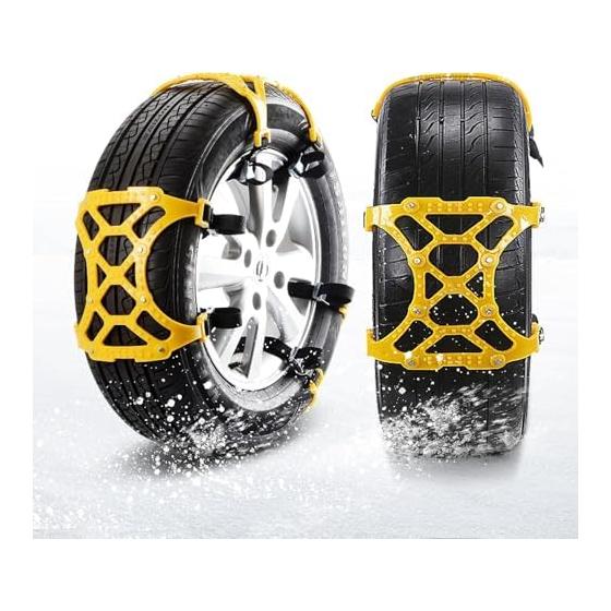 Rockykey 6 Pieces of Tire Chains, Non-metallic Car Tire Chains, Snow Chains, Car Chains, Easy to Install, No Jacking Required, Compatible with