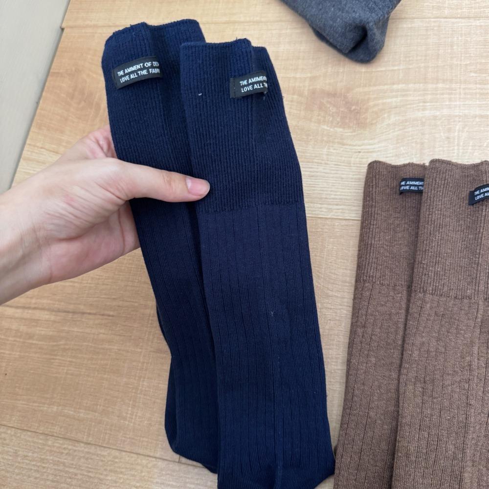 Solid Color Women Stockings Breathable Calf Socks Simple Knee High Socks  Autumn