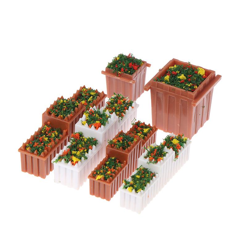 1:12 Puppenhaus Miniatur Blumen Garten Blumenbeet Blumentopf Topfpflanze Modell