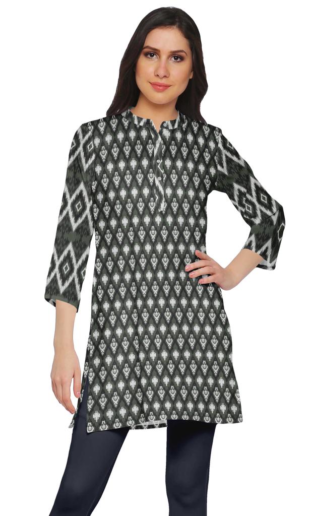 Moomaya Printed Side Slit Short Kurta Tunic For Women Summer Wear Ladies