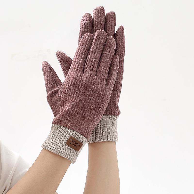 

Женские флисовые перчатки с сенсорным экраном: Теплые, Толстые, Ветрозащитные, Нескользящие для Осенне-Зимней езды и Велоспорта One Size