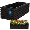 Kotarbau® Wooden Garden Planter Box For Terrace With Insert Black 44 X 20 Cm