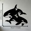 2D Flat Orca Whale Metal Wall Art, 1pc, Sculpture for Living Room Bedroom Office Bathroom Decor