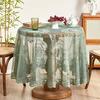 Luxury Vintage Style Green Lace Round Tablecloth Perfect for Weddings, Birthdays, Daily Dining & Kitchen Decor