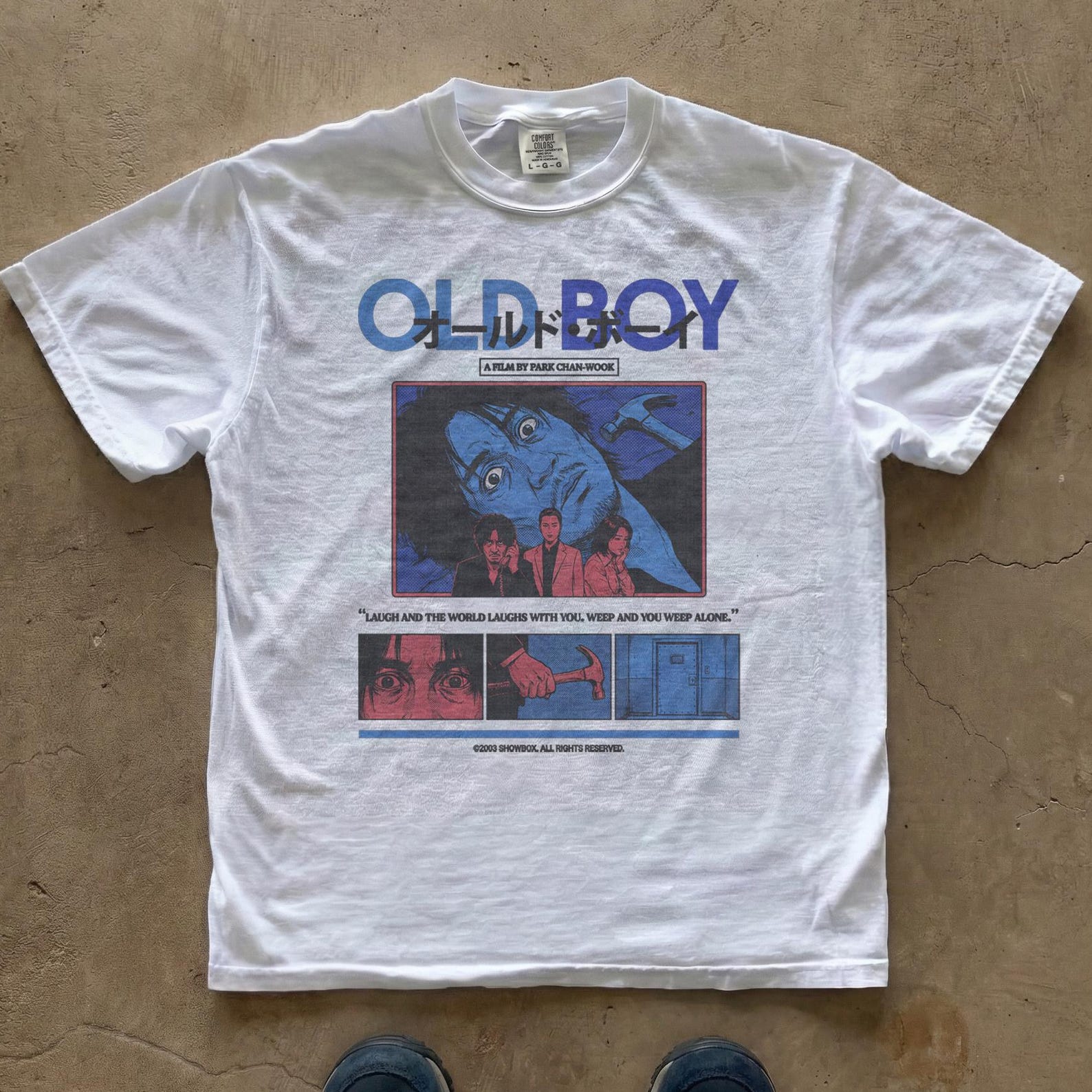 Oldboy Movie Poster Tee, Comfort Colors 2003 Film Shirt, Korean Cinema 2XL