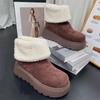 Trendy Retro Versatile Small Snow Boots Women's Thick-soled Velvet Thermal Casual Cotton Boots New In Winter and Winter