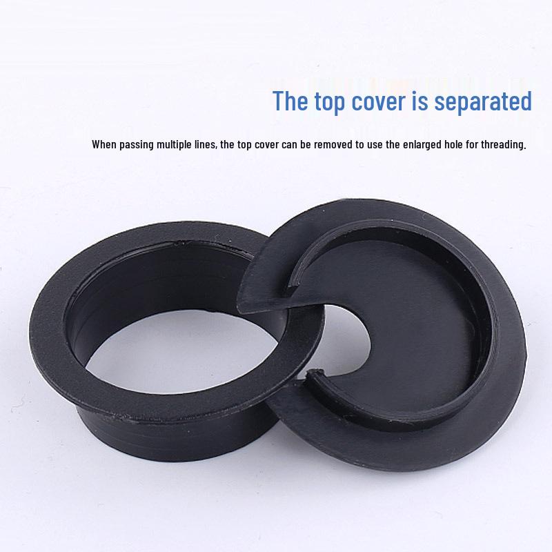 Xiangzhen U-Shaped Desktop Cable Hole Cover, Dustproof, ABS, Black/White