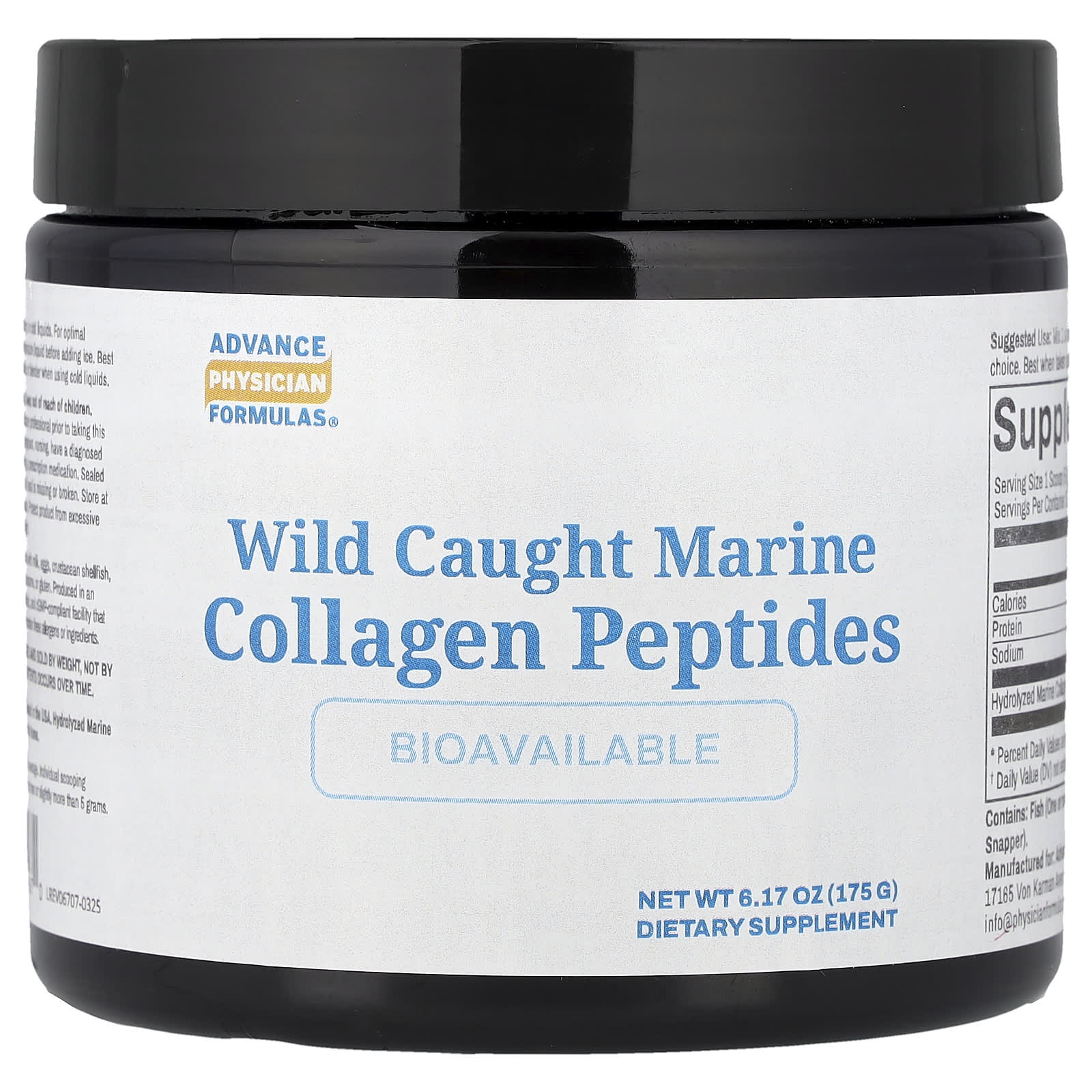 

Advance Physician Formulas, Wild Marine Collagen Peptides, 175g (6.17oz)