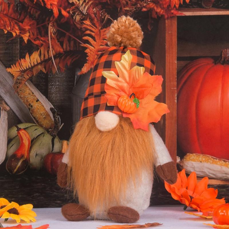 Neu 2/1Stk. Herbst Wichtel Herbst Wichtel Kürbis Ahornblatt Zwerg Erntedankgeschenk Weihnachtsdeko Herbstschmuck Heimdekorationen