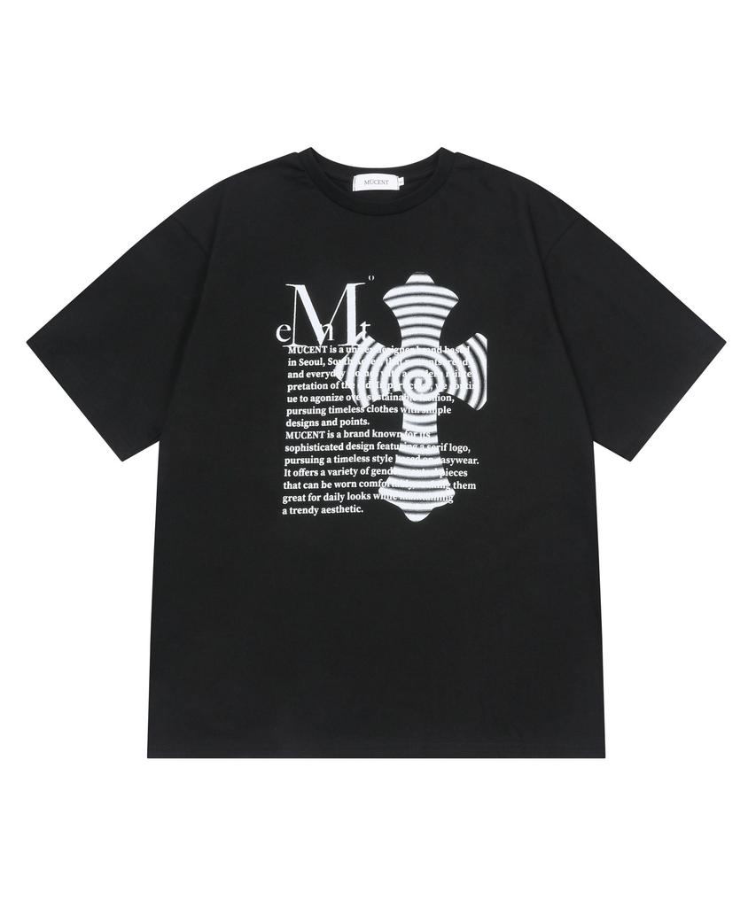 MUCENT Silke Cross Lettering Short Sleeve T-Shirt Unisex (2 Colors)