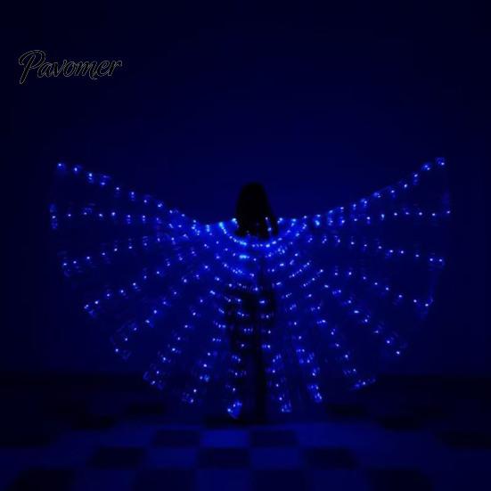 Lighted Isis-style Wings for Performance LED Light Up Belly Dance Adults Kids, Glowing Halloween Costume Props Adult And Kids with Colorful