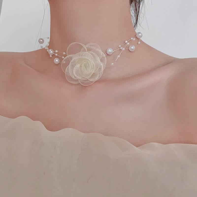 Perlen Choker Halskette - Elegantes Leichtes Luxusdesign für Frauen