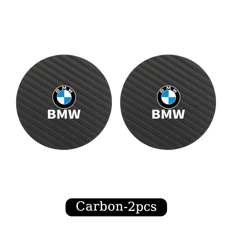 

New 2Pcs Car Styling Coaster Cup Holder Anti-slip Mat Carbon Drink Pad For BMW X1 X2 X3 X4 X5 X6 X7 G20 G30 6GT E46 E90 E60