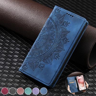For Samsung A15 A25 A55 Case Mandala Leather Magnetic Case On For Samsung Galaxy A15 A55 A35 A25 5G A05s A05 Phone Cover Coque