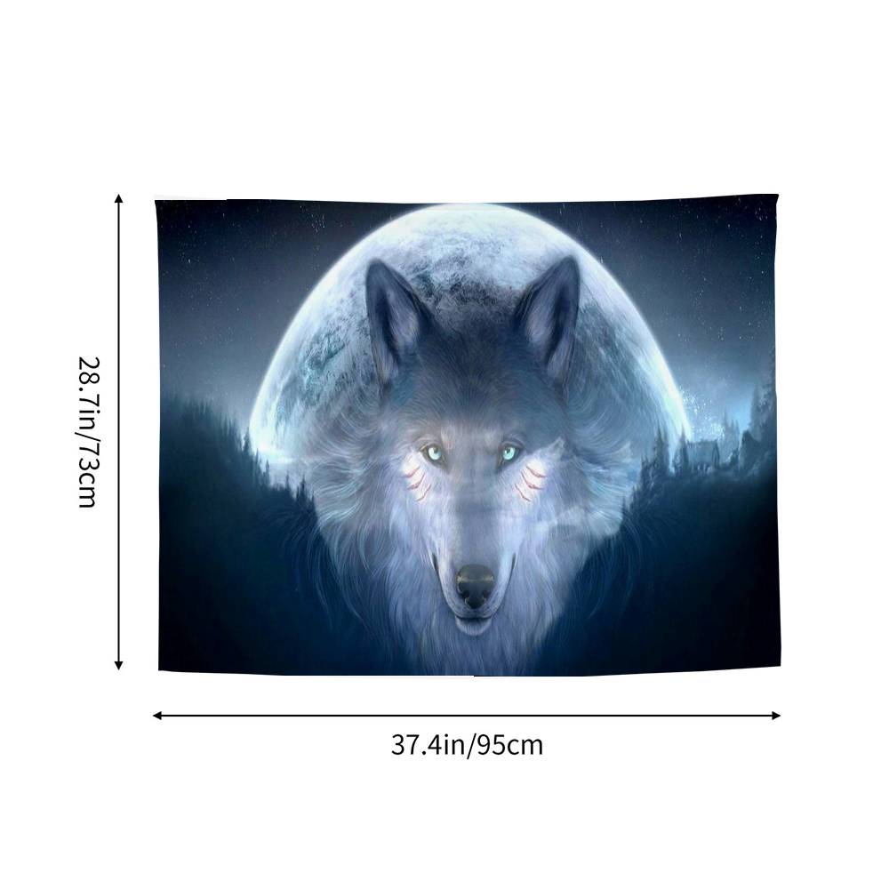 Psychedelic 3D Wolves Tapestry Customizable Tapestries Of Various Styleswall Hangings Celebrity Photo Printingwall Hangings