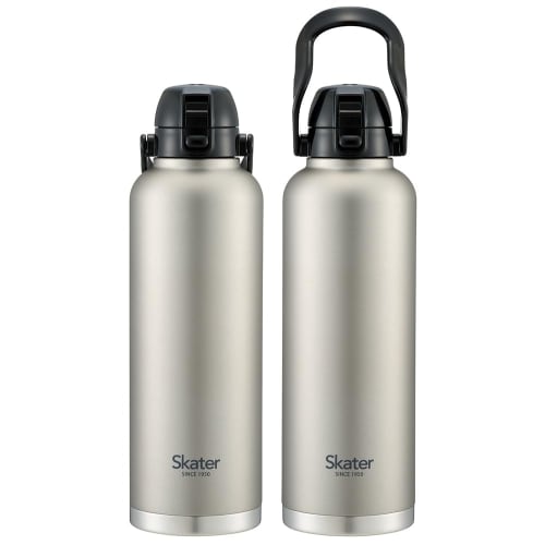 Skater Direct Drinking Stainless Steel Water Bottle with Handle 2L Large Capacity One Push Type Silver 2000ml Double Vacuum Thermos STD20H-A