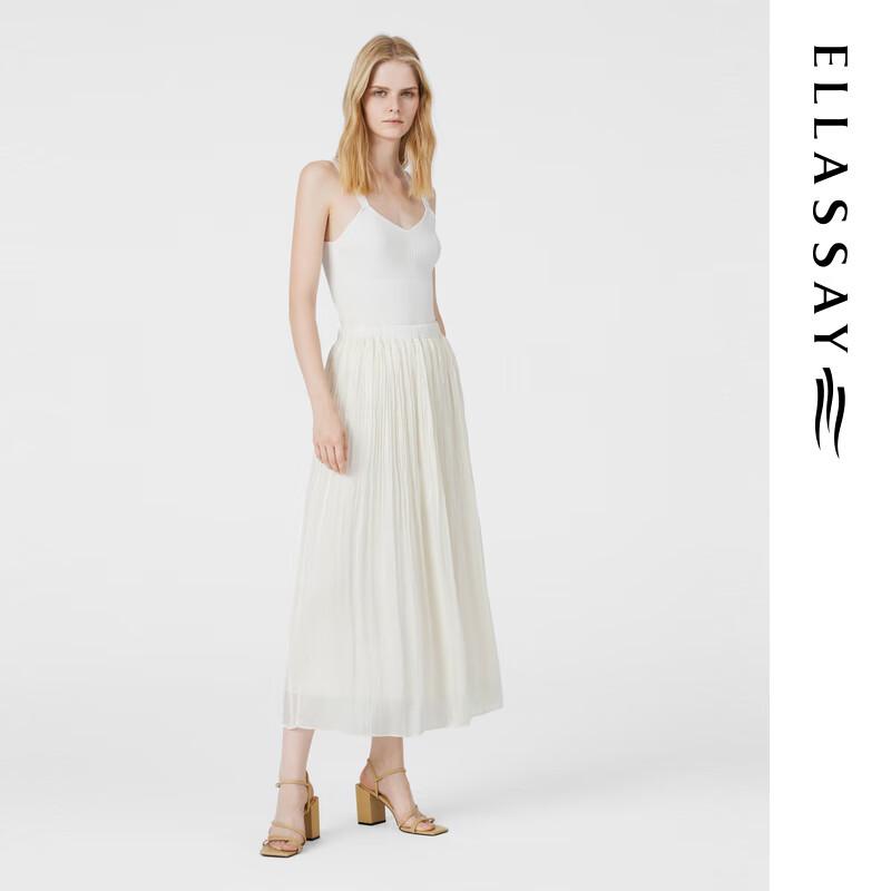 ELLASSAY Elegant Pleated A-line Long Skirt