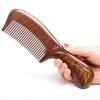 Black Gold Sandalwood Fan-Shaped Comb: Traditional Craft with Gold Tracing