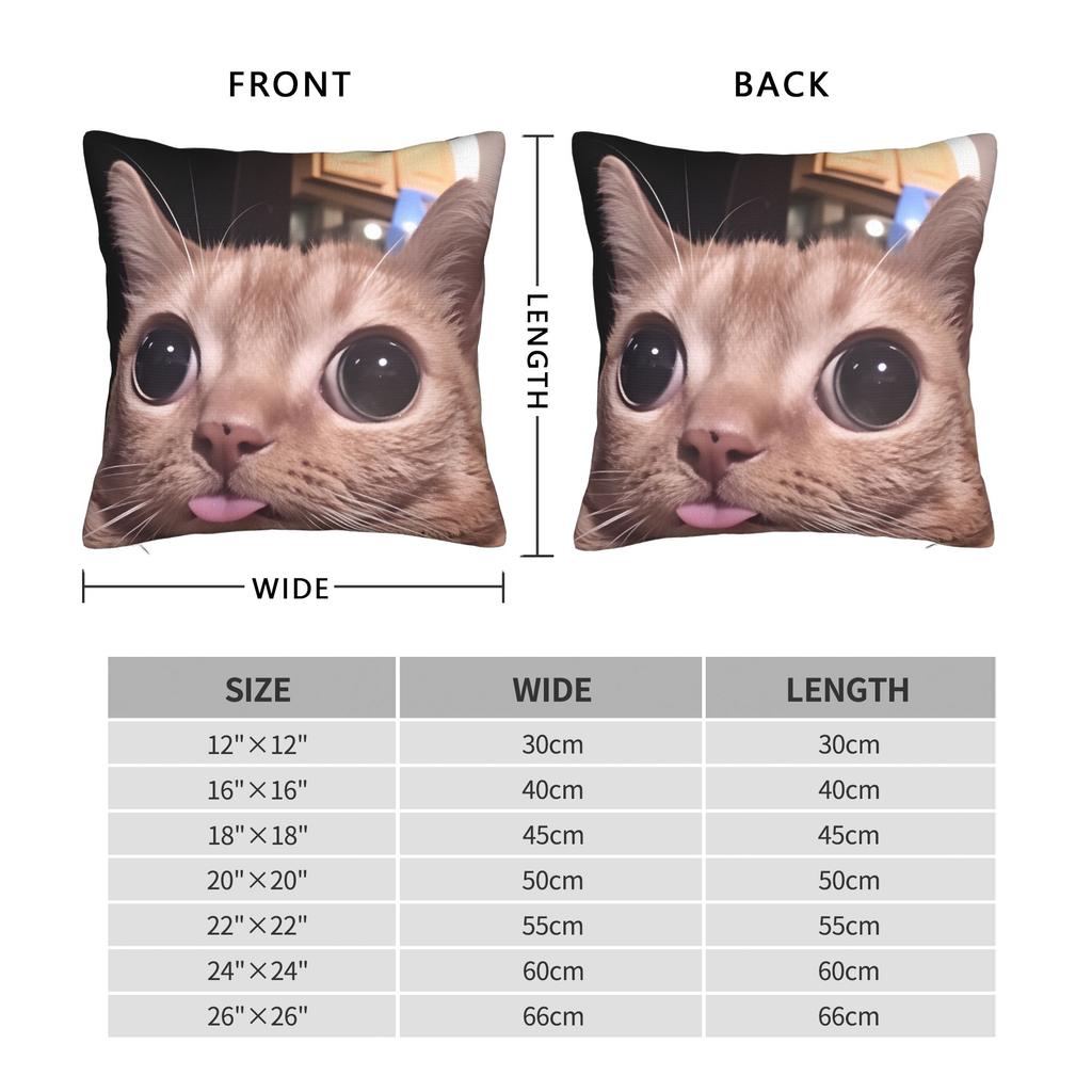 Katzen-Memes Lustiger Meme-Druck Kissenbezug Weicher Kissenbezug für Sofa Auto Heimdekoration Modischer Kissenbezug