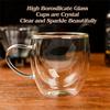 1 st 250 ml Premium Dubbelväggig Borosilikatglas Kaffemugg med Handtag Perfekt för Familj, Jul Födelsedagsfest