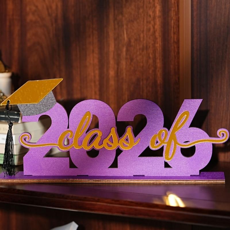 Graduation Decorations Class of 2026 Wood Table Centerpieces Congrats Grad Wooden Sign Graduation Table Toppers Gift