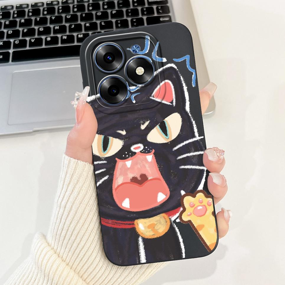 Luxus Modische Rückabdeckung Für Tecno Spark GO 2024 BG6 Hülle Weiches Silikon SparkGO 2024 Handyhülle Hase Katze Blume Panda Funda