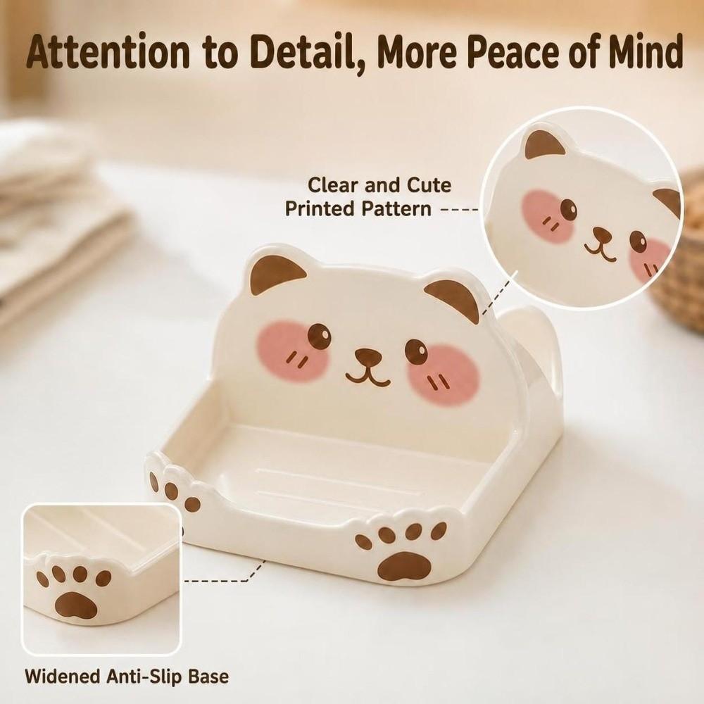 Bear Shape Design Lid Holder Non-Slip Pot Lid Rack Kitchen Counter Organizer  Kitchen Counter