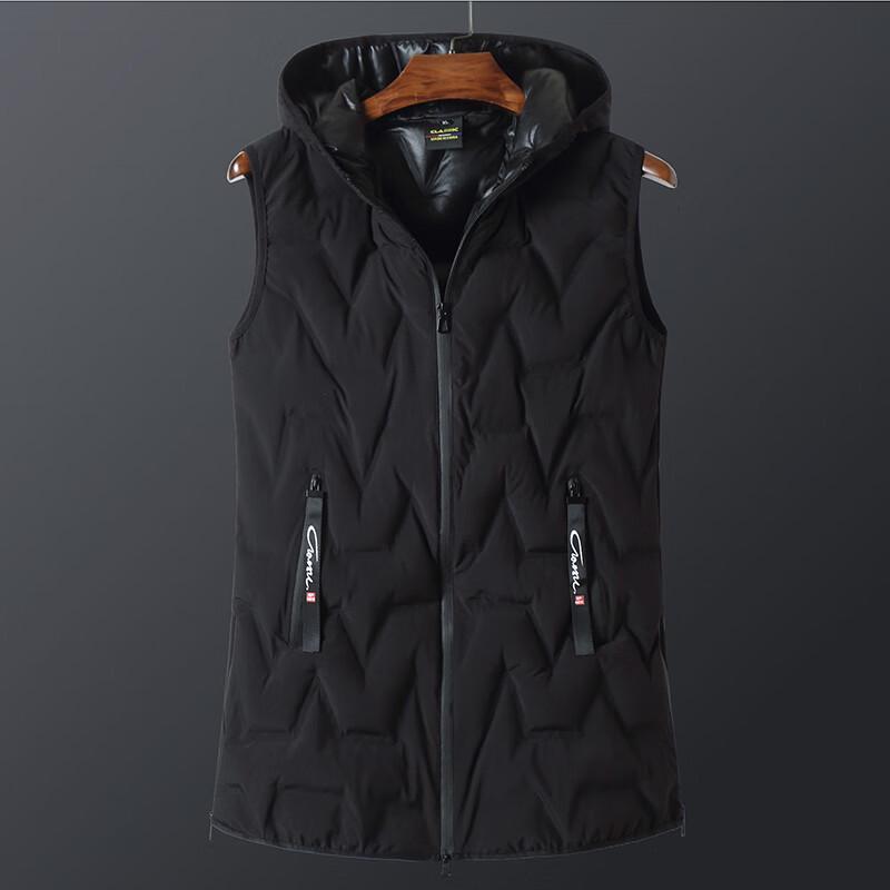 

Мужской утепленный жилет средней длины с капюшоном большого размера 6XL