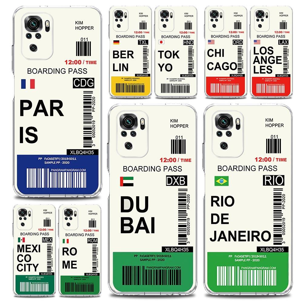 Phone Case For Xiaomi Redmi Note 15 14 13 12 4G 10 11 Pro Plus 5G 14C 13C 12C 10C World City Travel Ticket New York Label